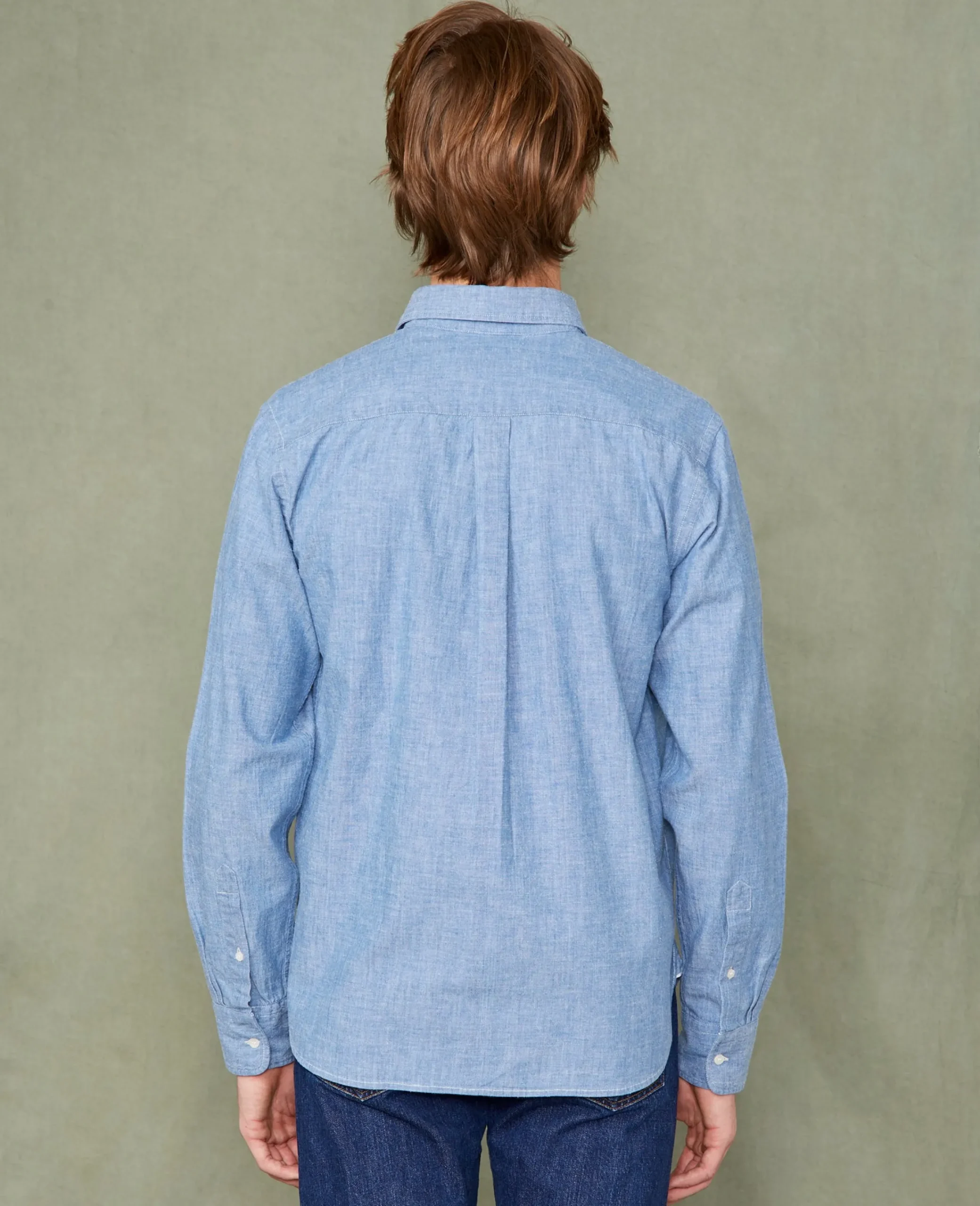 New button down shirt japanese cotton chambray