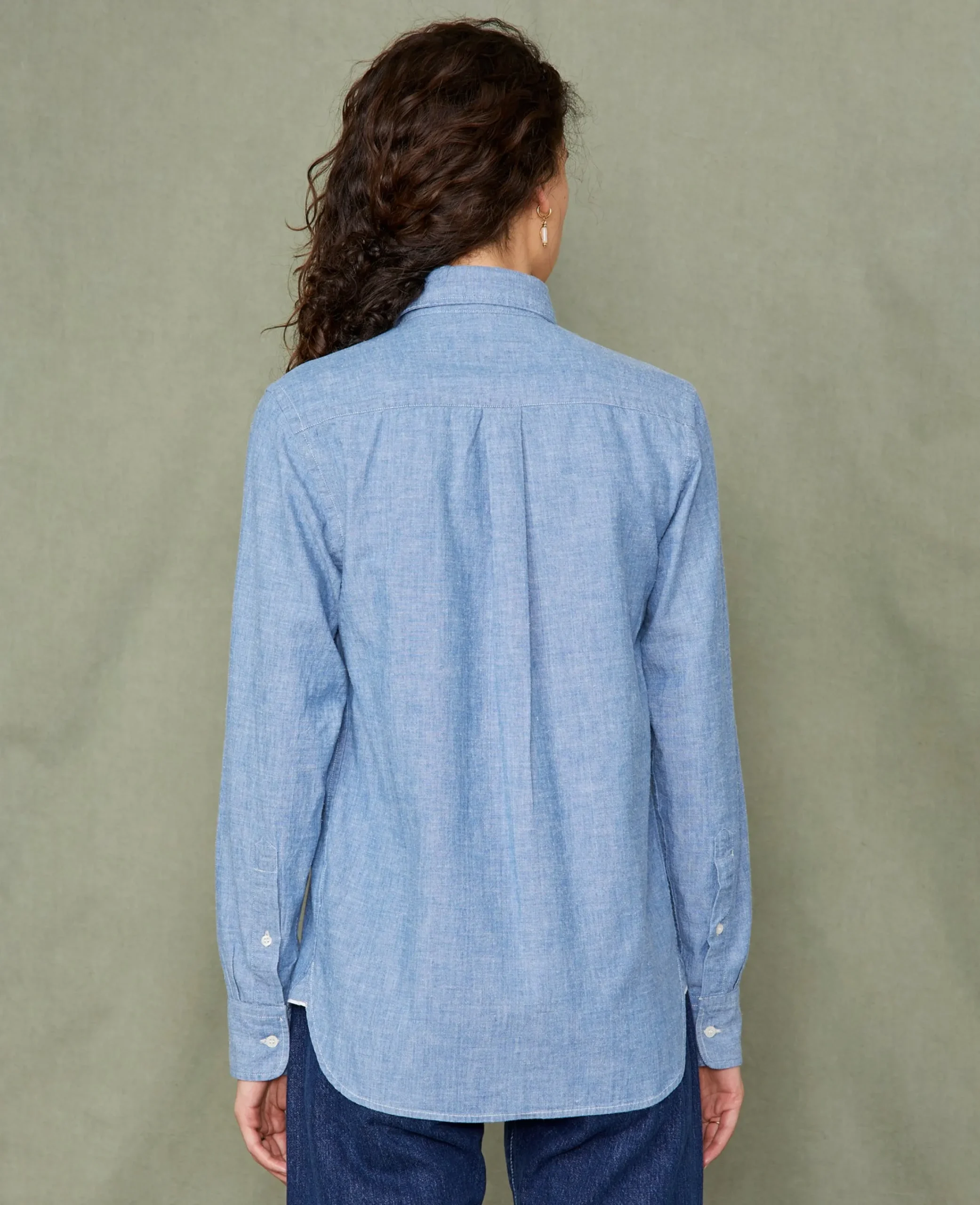 New button down shirt japanese cotton chambray