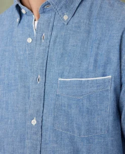 New button down shirt japanese cotton chambray