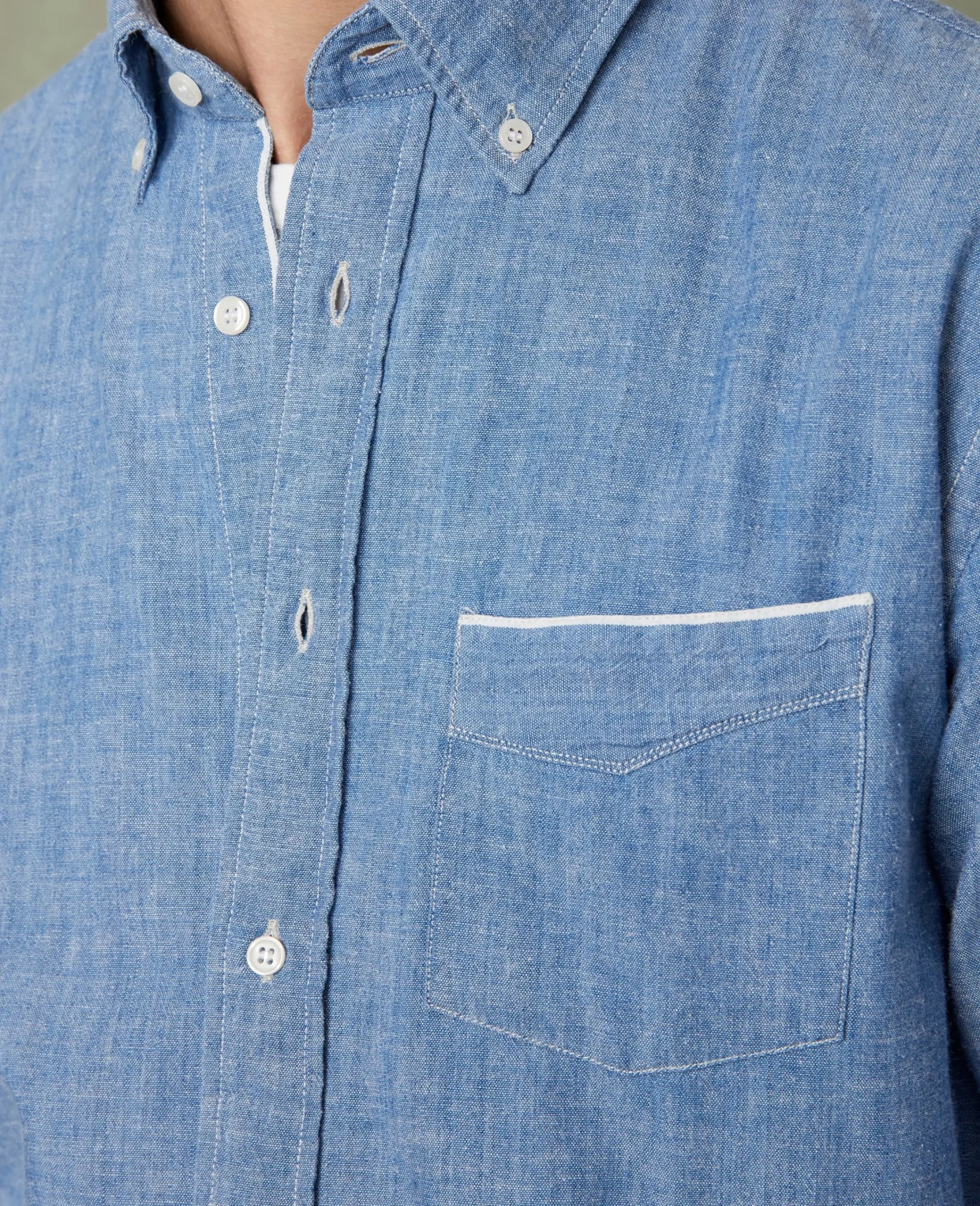 New button down shirt japanese cotton chambray