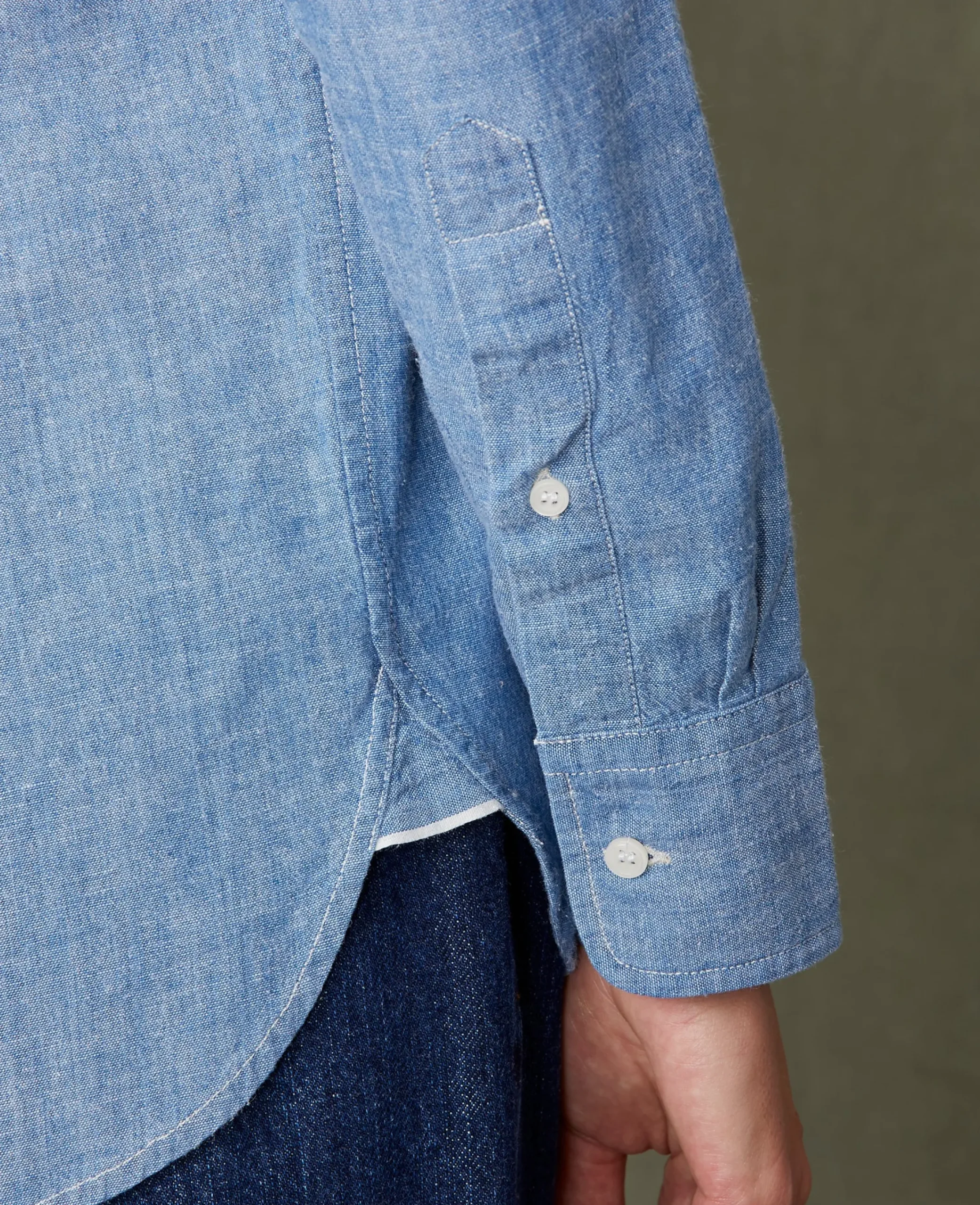 New button down shirt japanese cotton chambray
