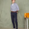 Plain front chino italian organic cotton