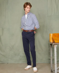 Plain front chino italian organic cotton