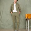 Plain front chino italian organic cotton