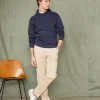 Plain front chino italian organic cotton