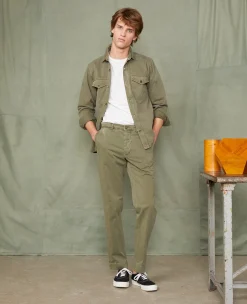 Plain front chino italian organic cotton