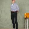 Plain front chino italian organic cotton