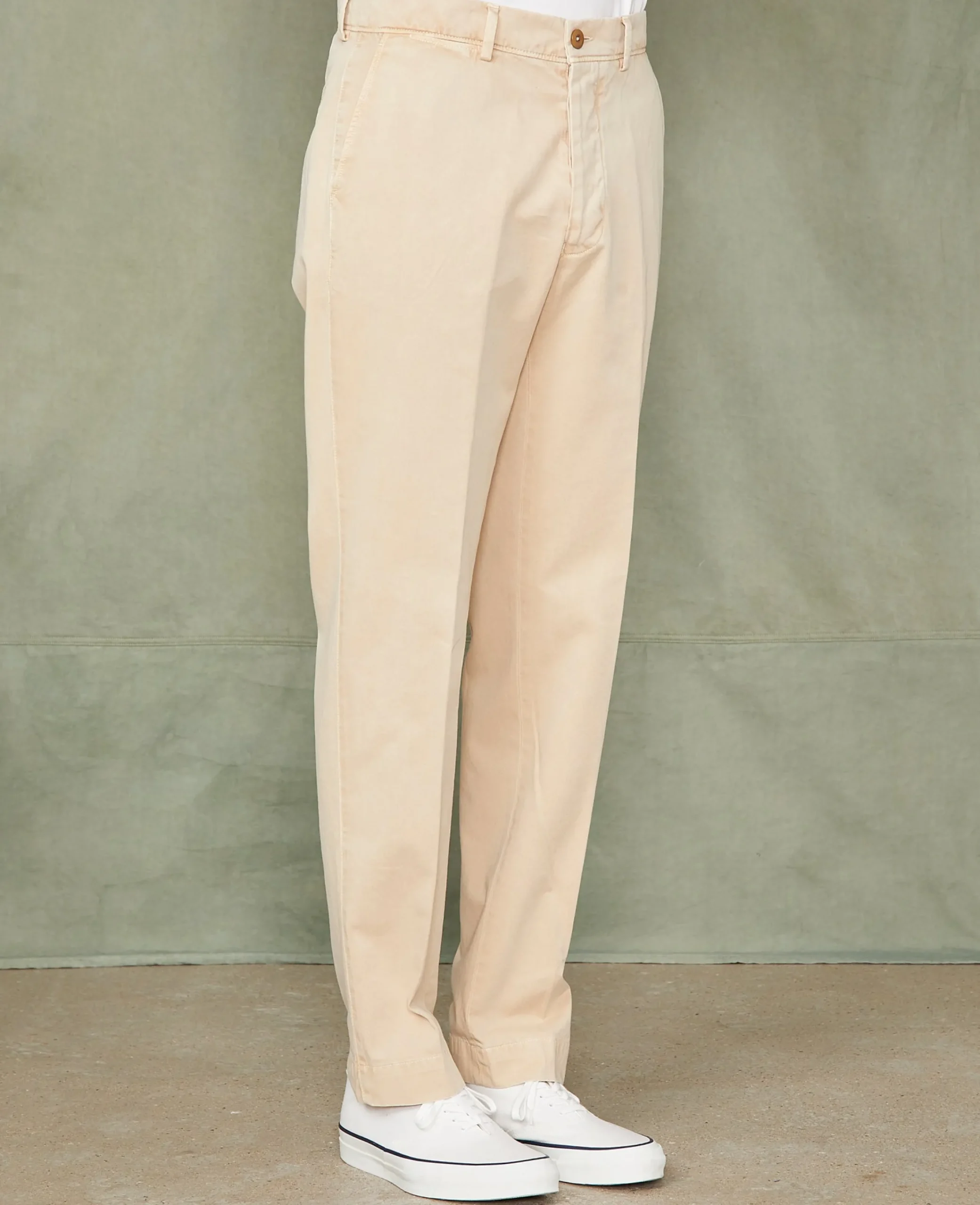 Plain front chino italian organic cotton