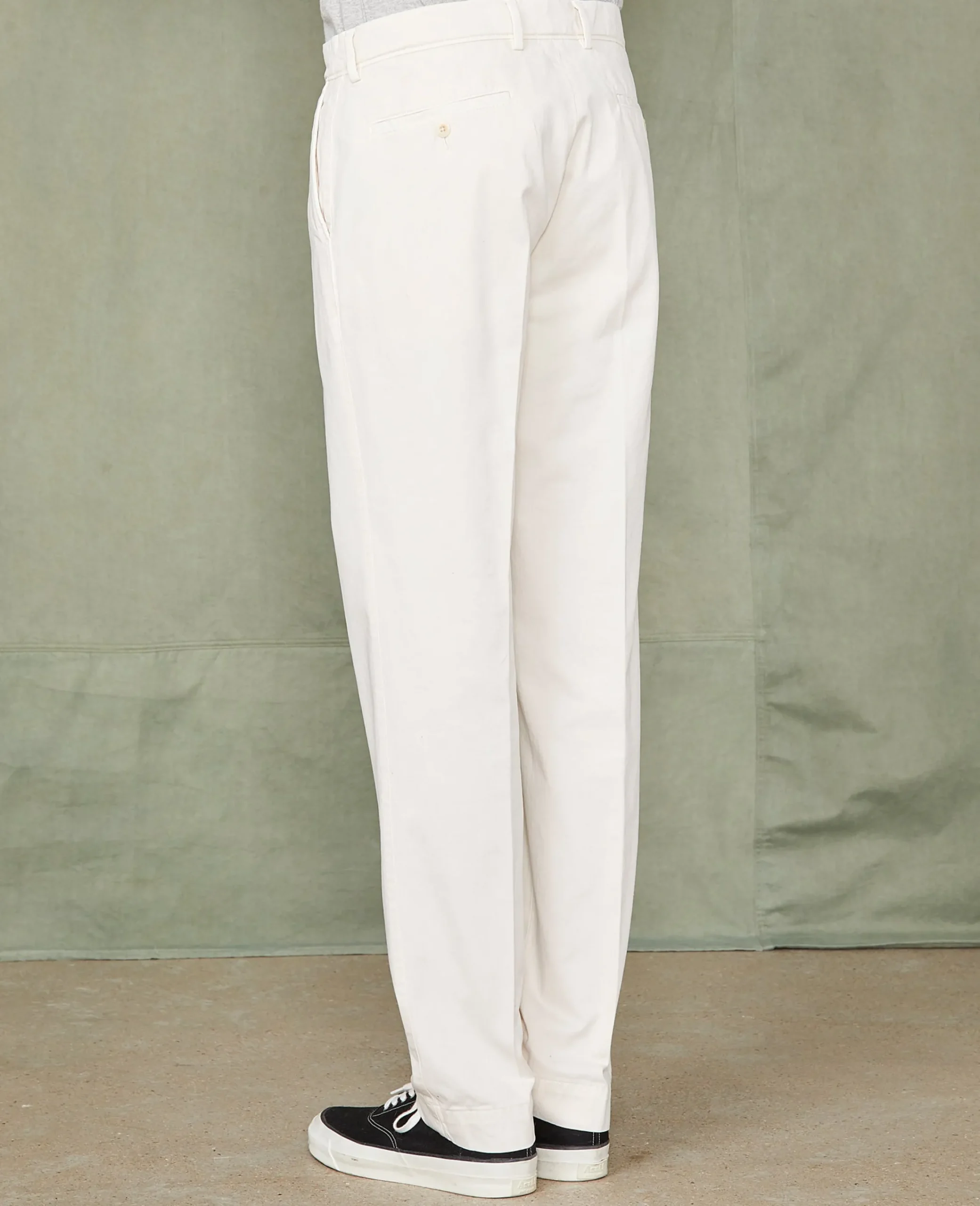 Plain front chino italian organic cotton