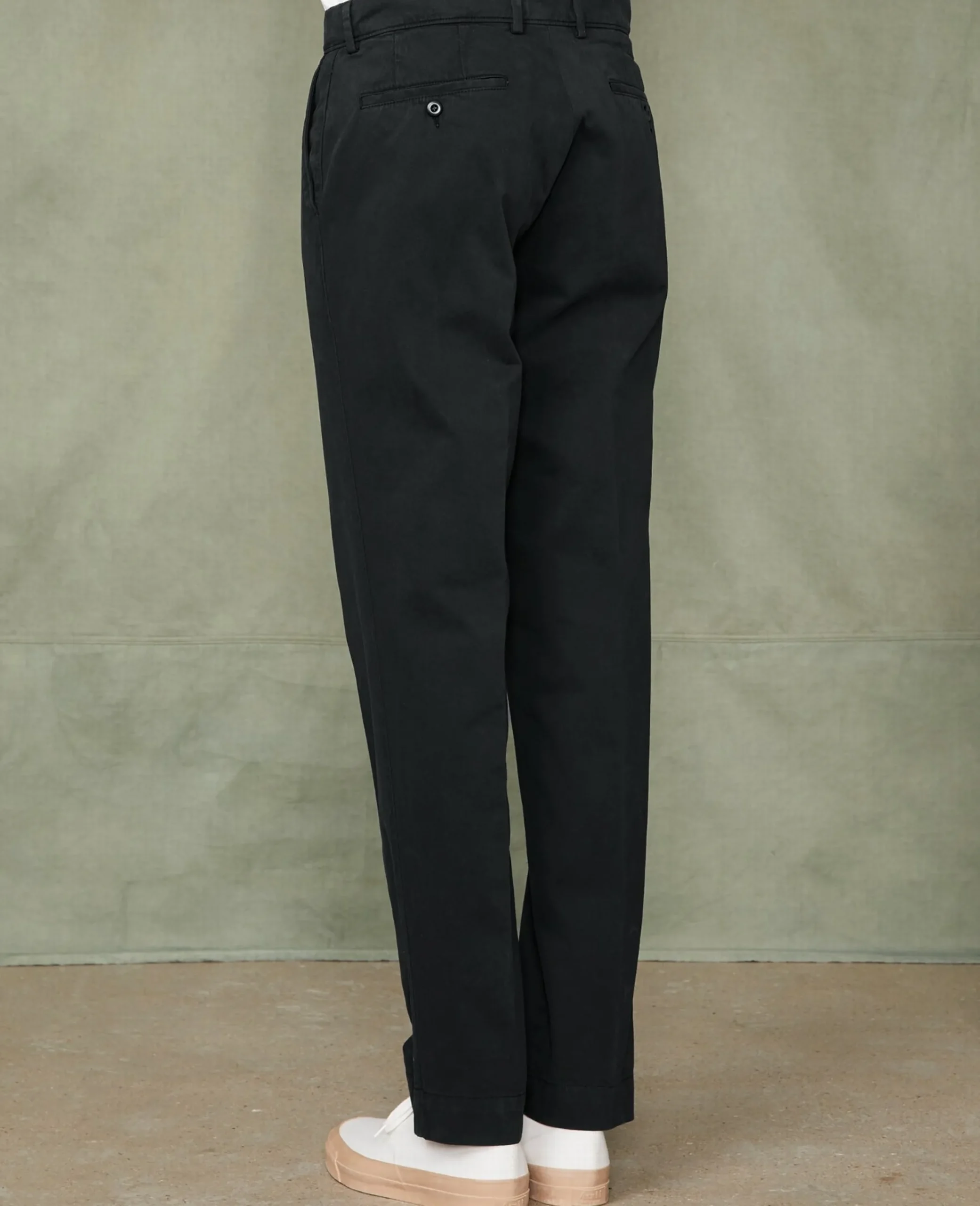 Plain front chino italian organic cotton