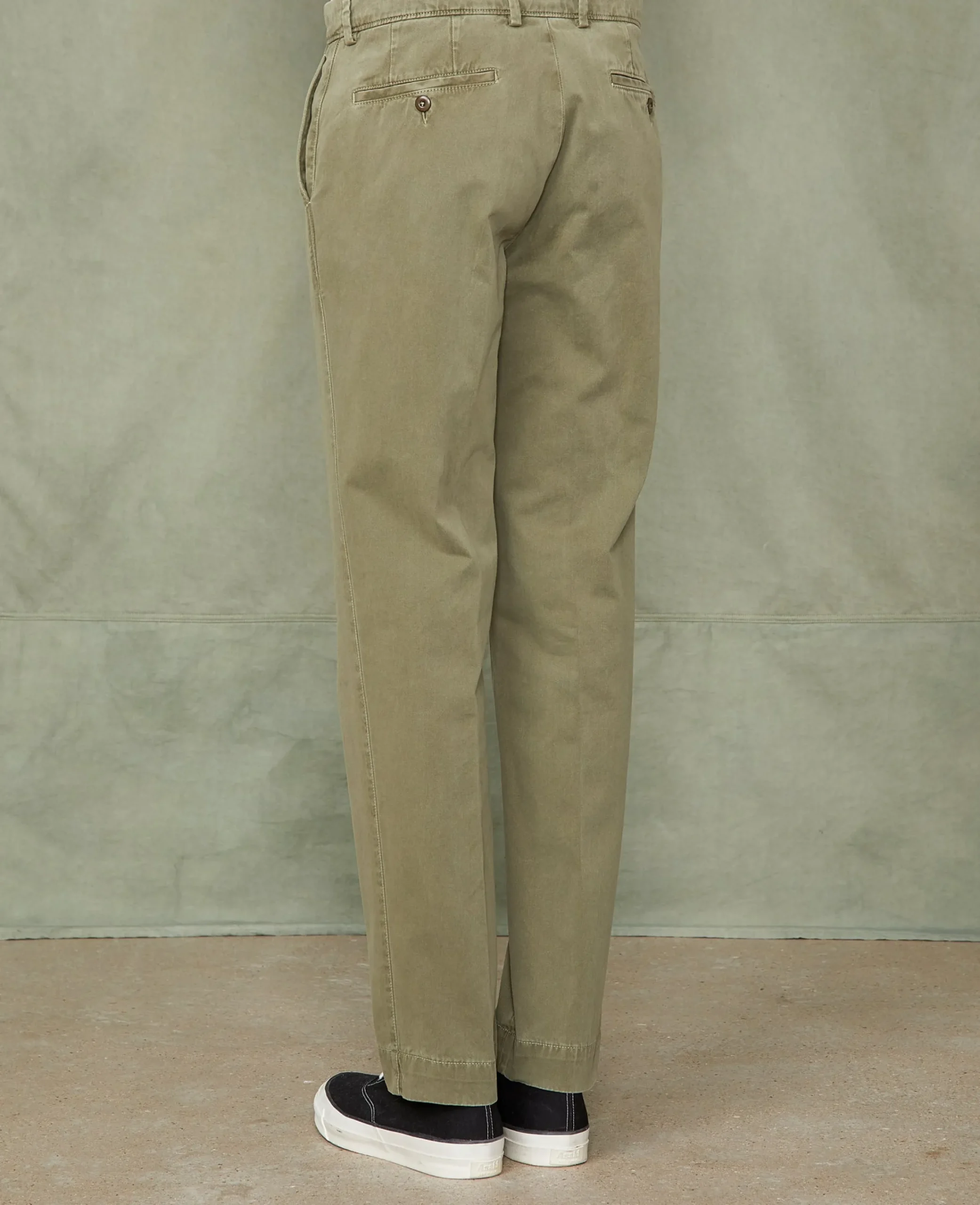 Plain front chino italian organic cotton