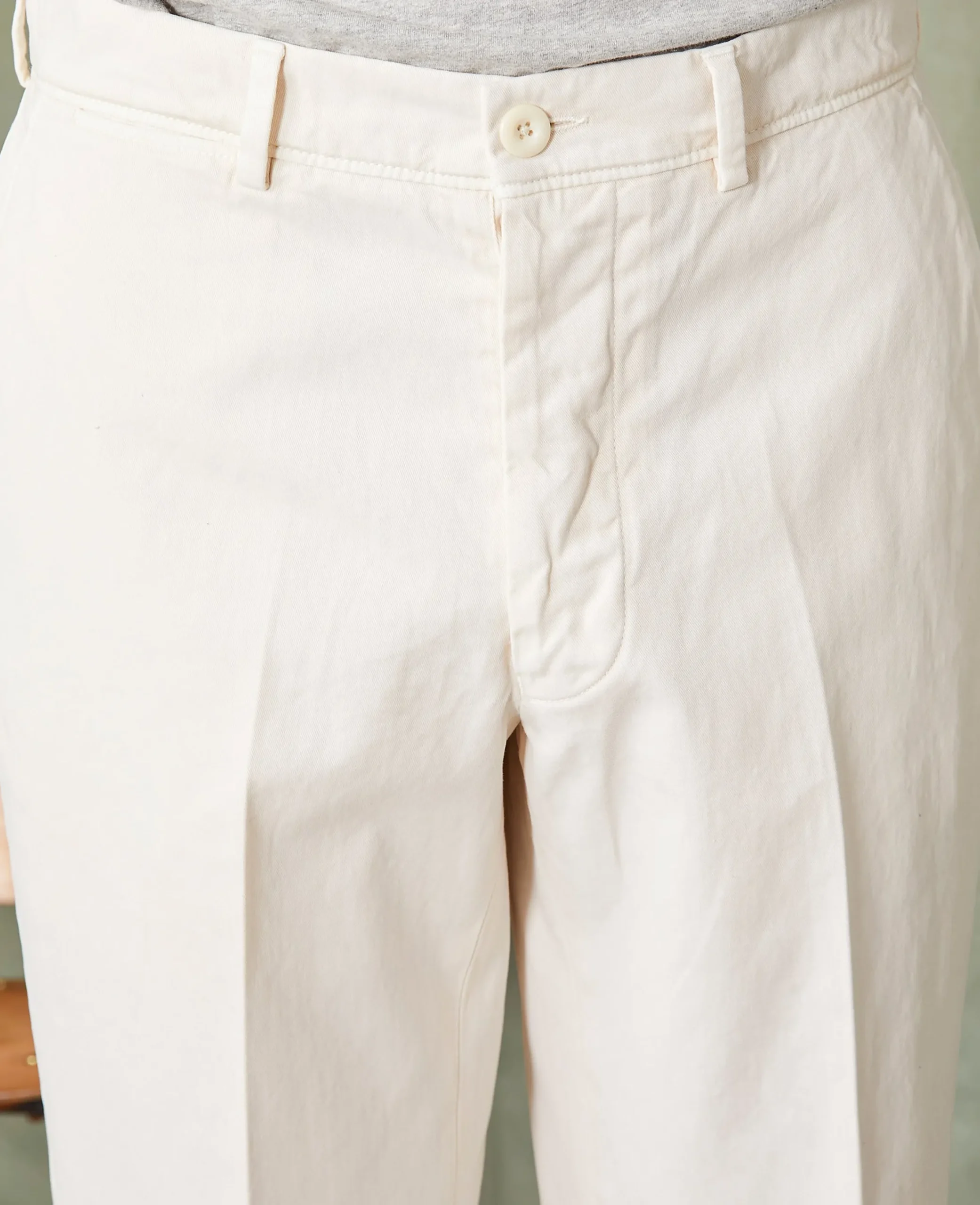 Plain front chino italian organic cotton