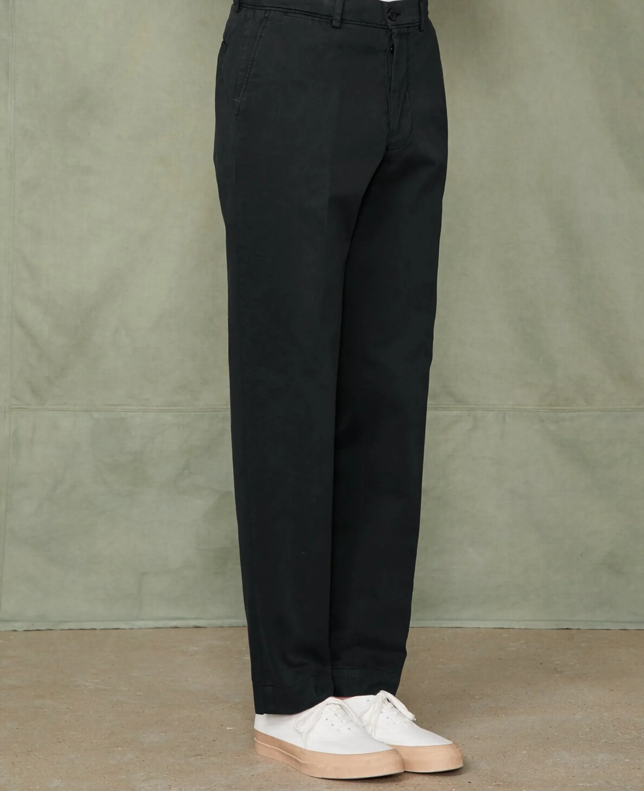 Plain front chino italian organic cotton