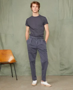 Pleated chino italian organic cotton