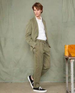 Pleated chino italian organic cotton