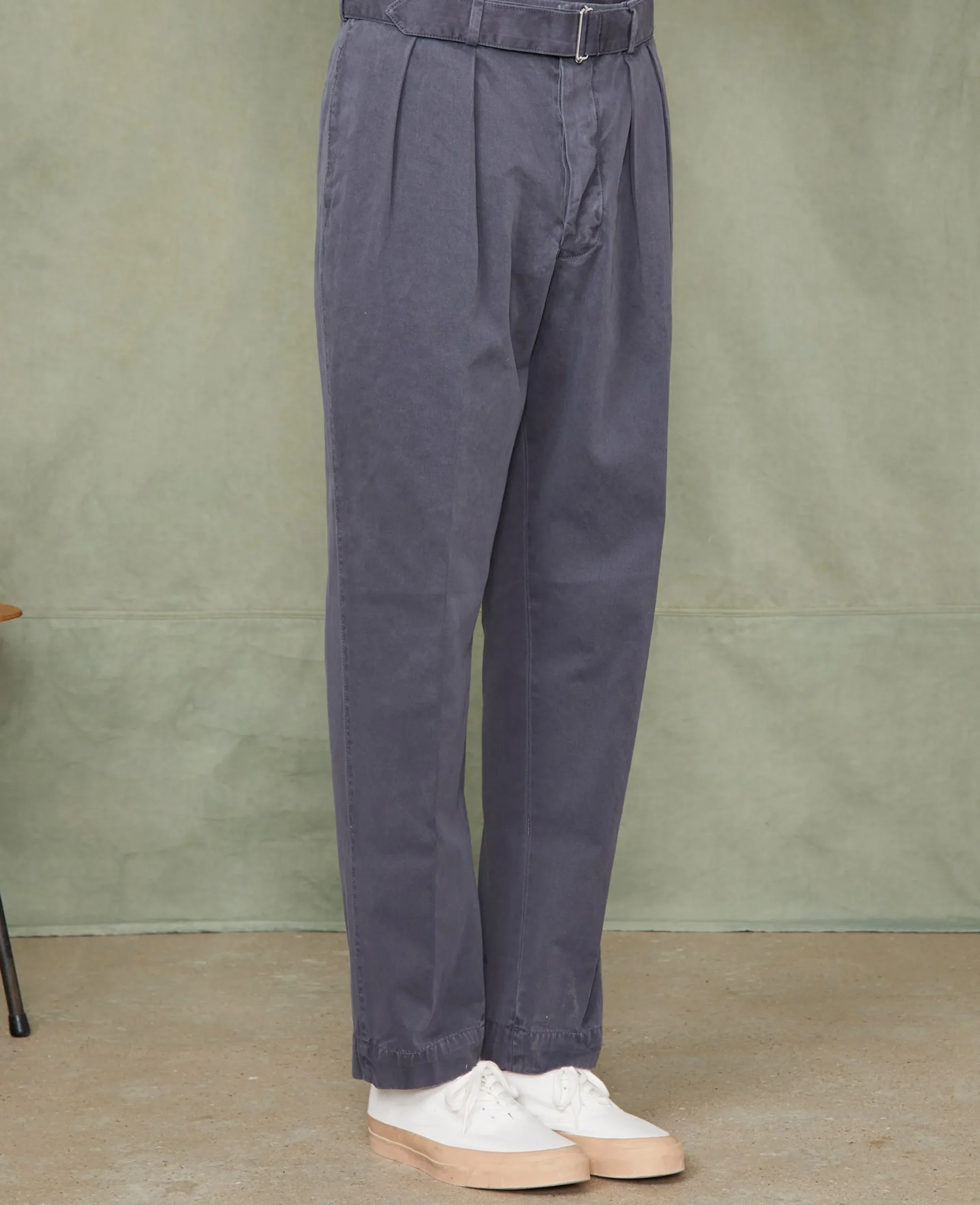 Pleated chino italian organic cotton