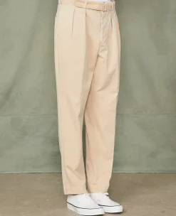 Pleated chino italian organic cotton