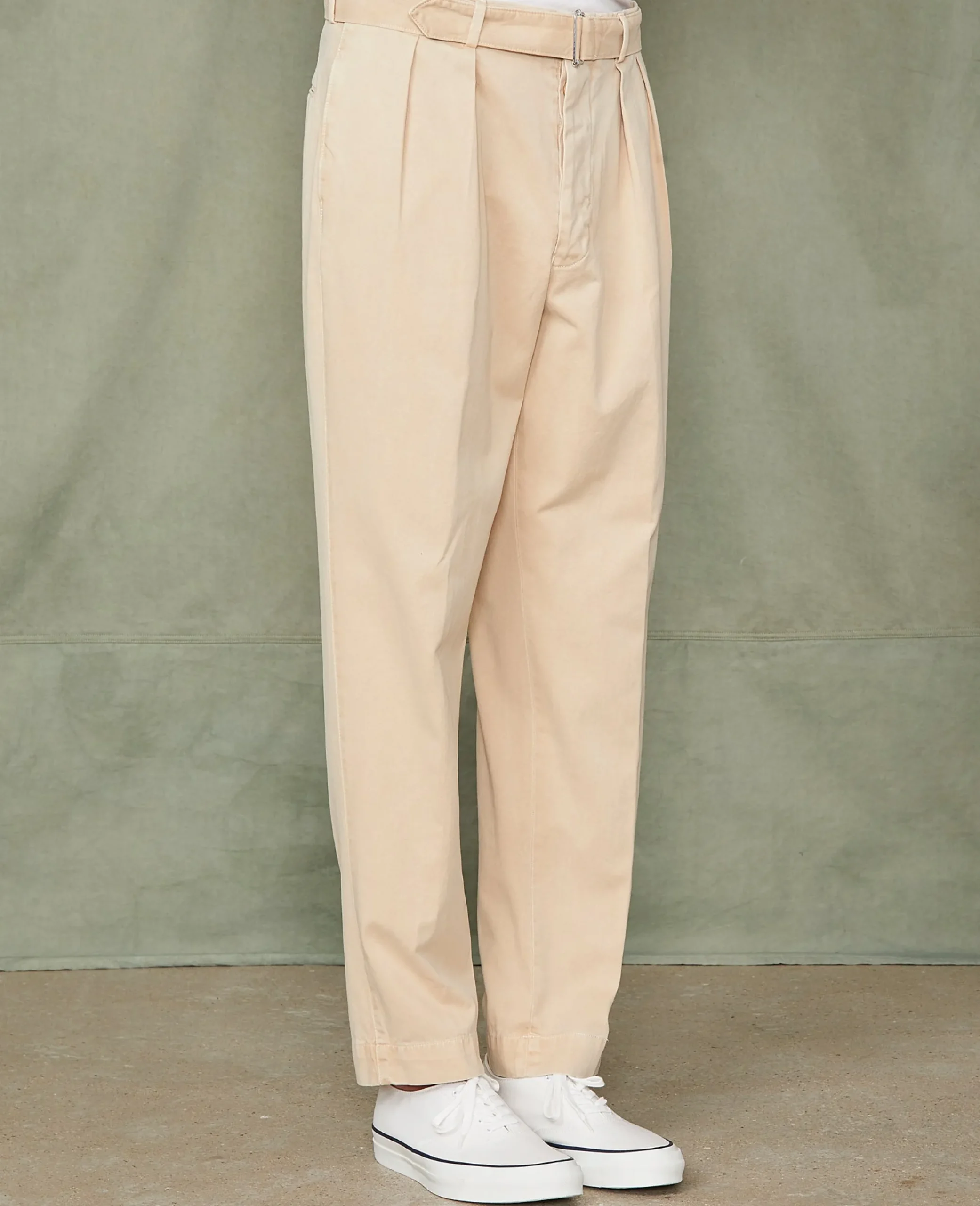 Pleated chino italian organic cotton