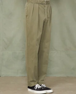 Pleated chino italian organic cotton