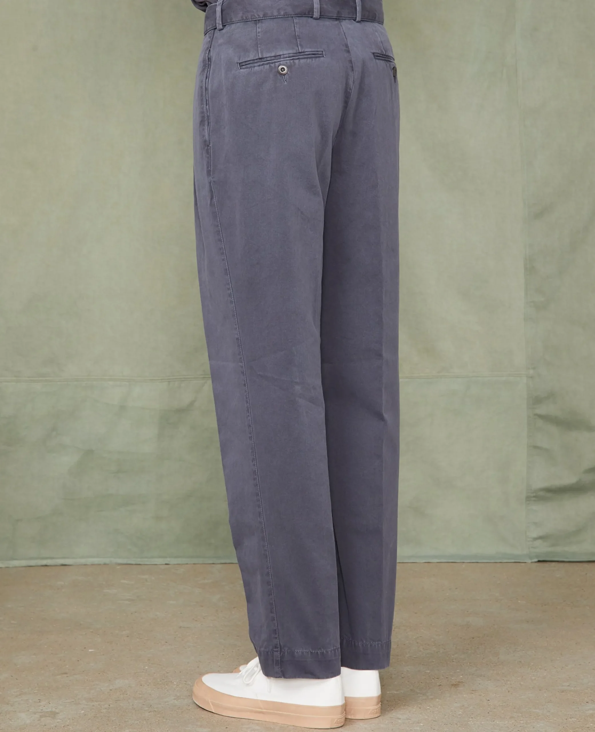 Pleated chino italian organic cotton