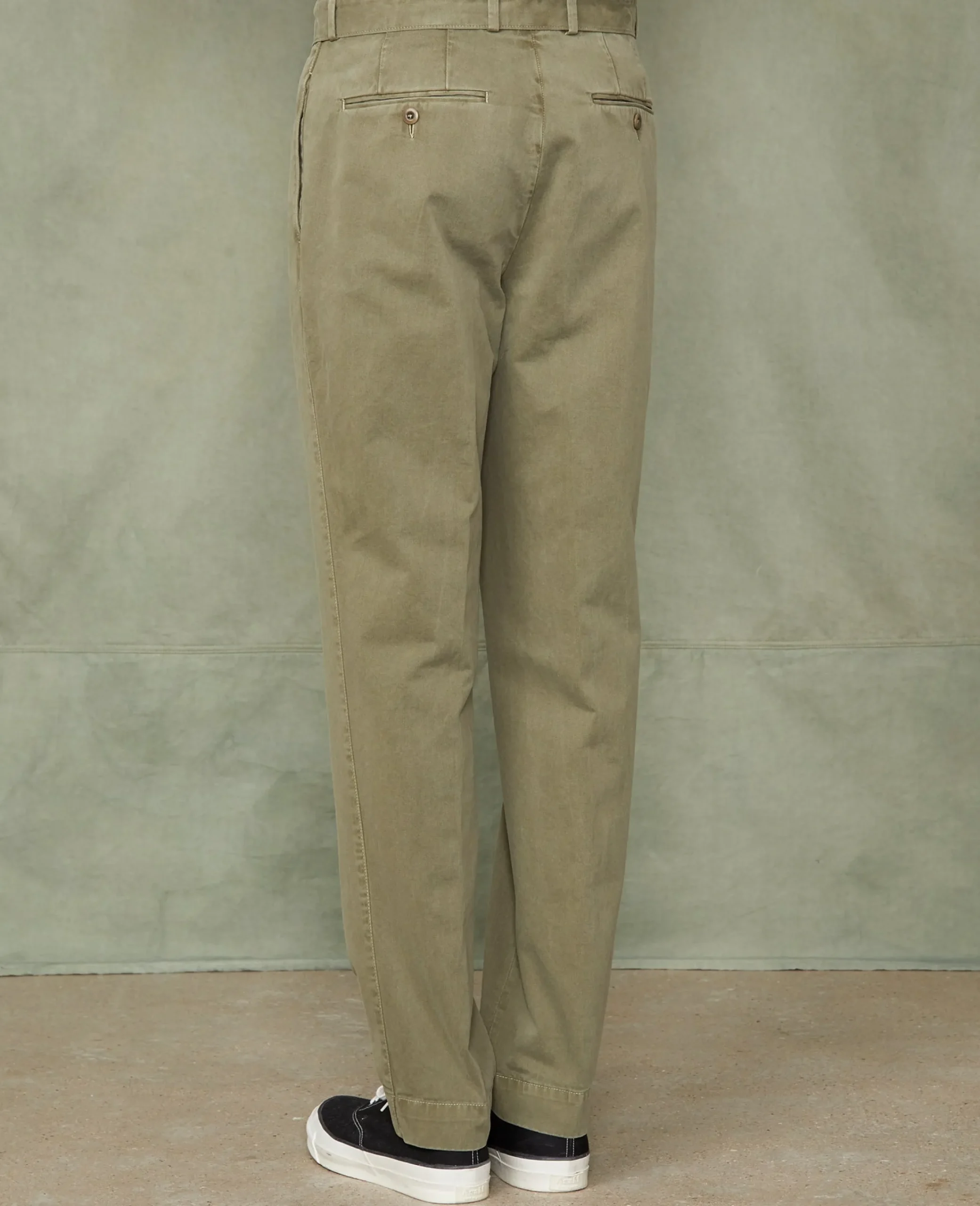 Pleated chino italian organic cotton