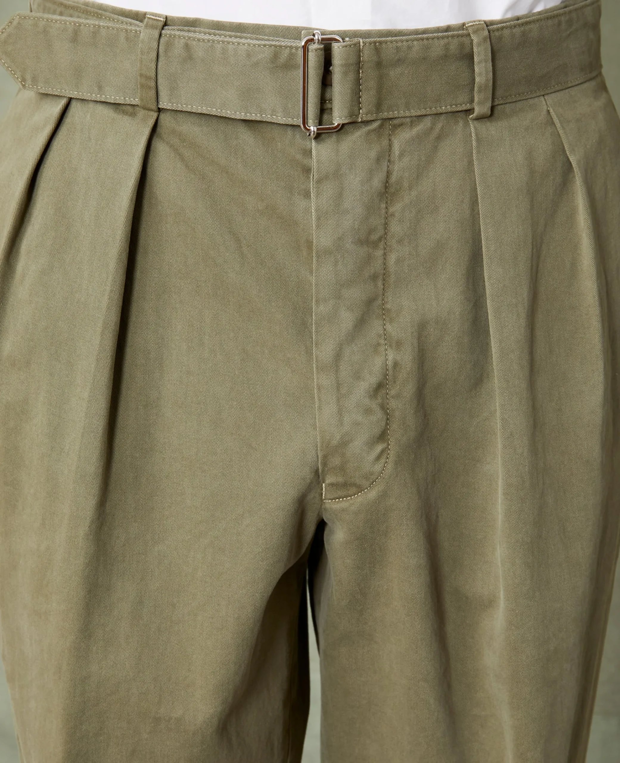 Pleated chino italian organic cotton