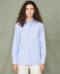 Soft collar shirt italian cotton poplin
