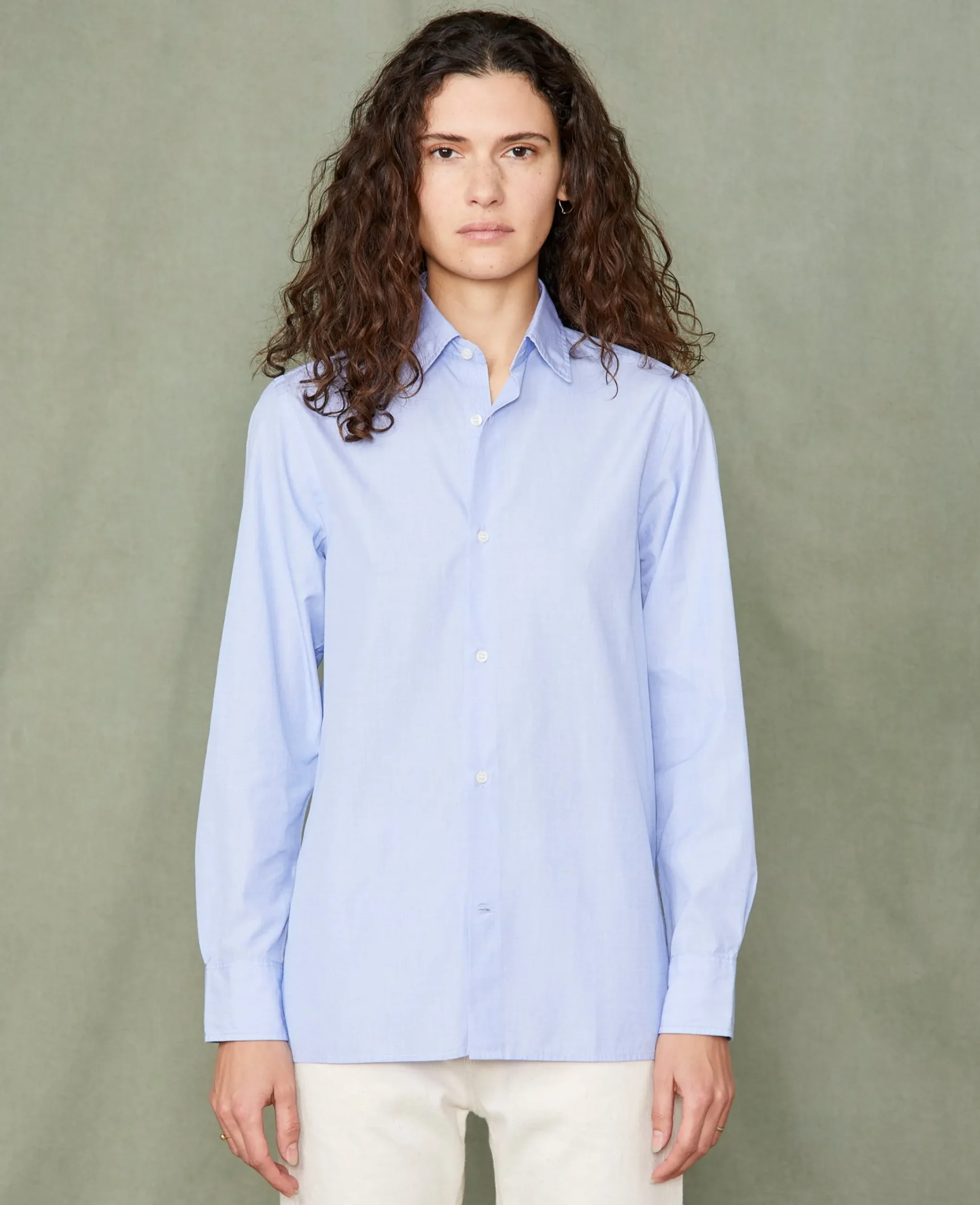 Soft collar shirt italian cotton poplin