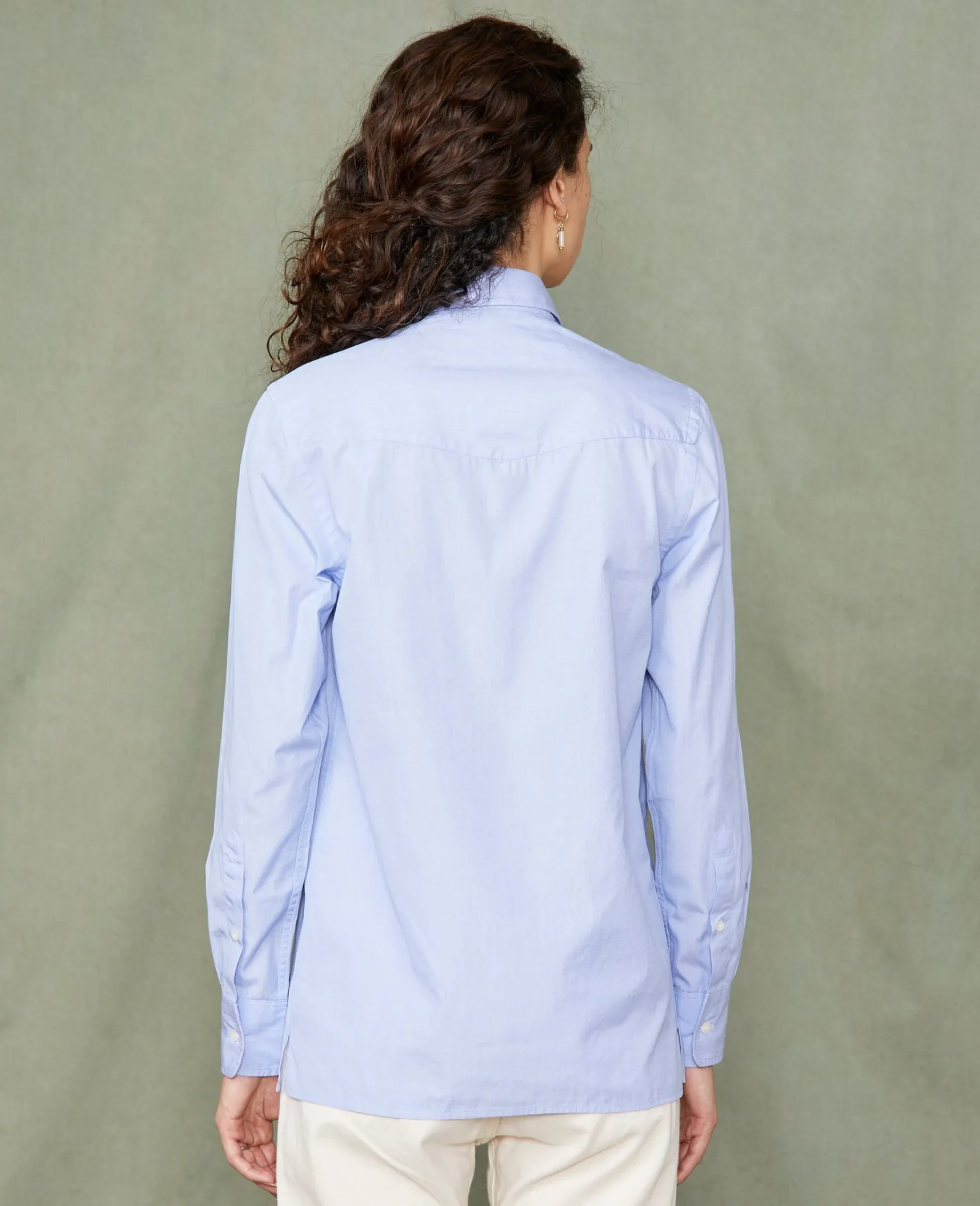 Soft collar shirt italian cotton poplin
