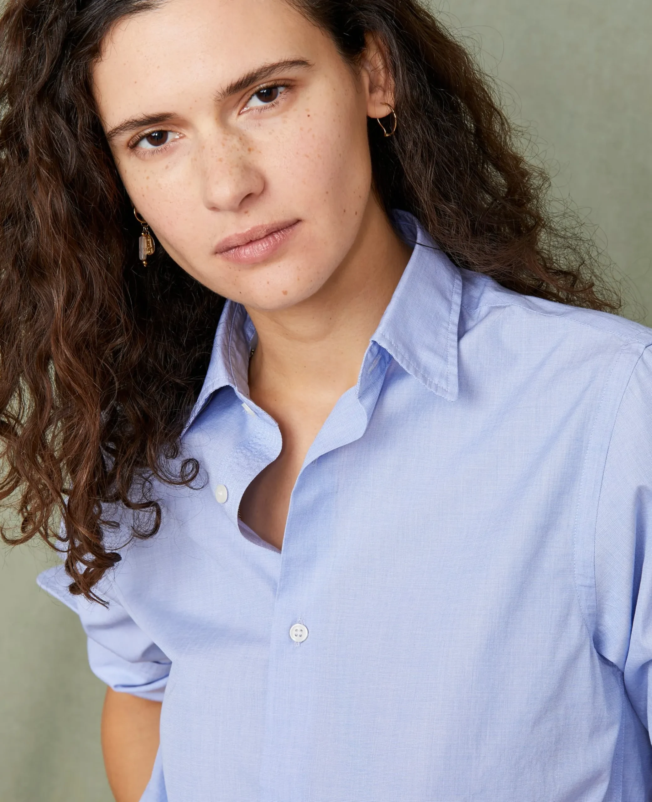 Soft collar shirt italian cotton poplin