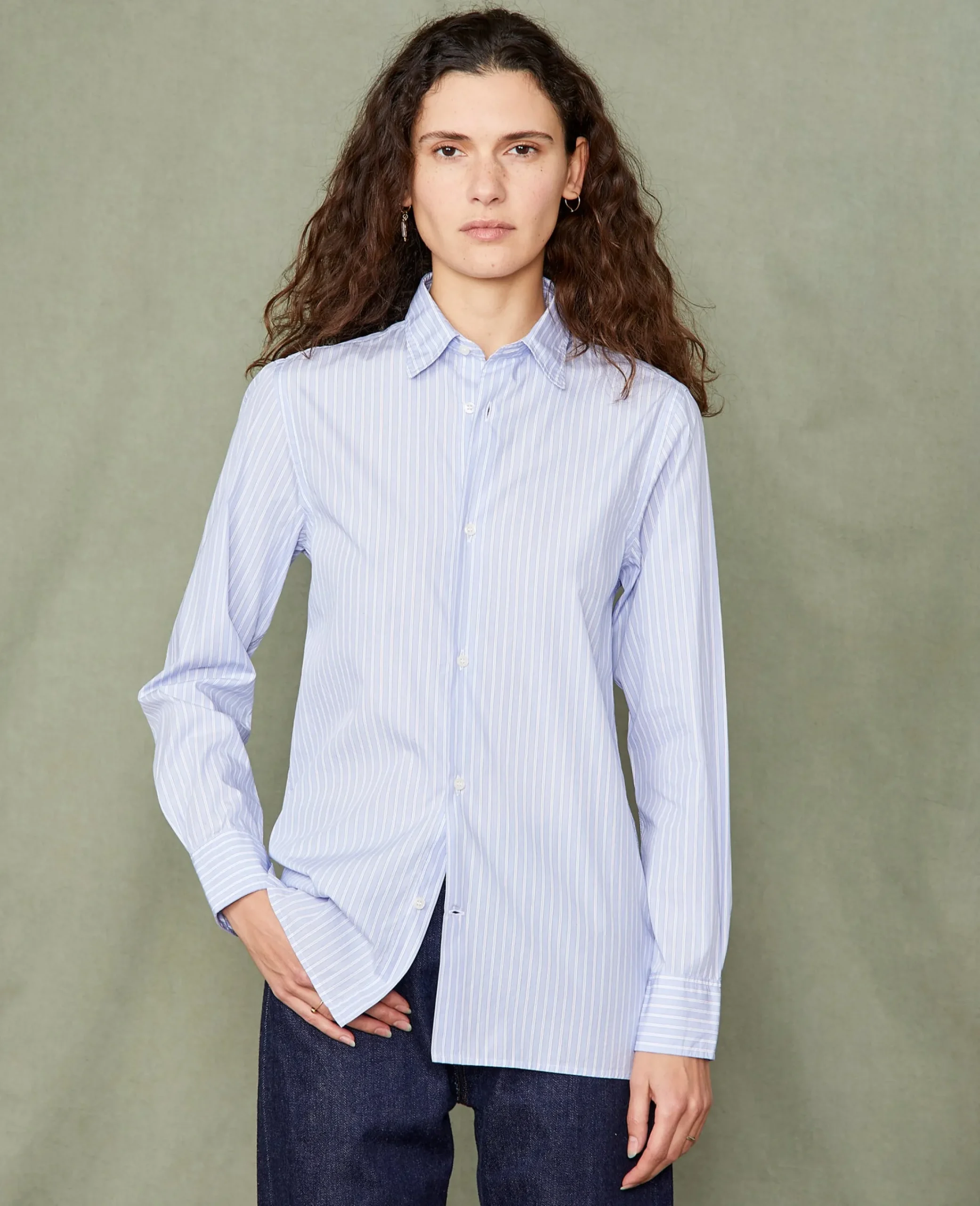 Soft collar shirt italian cotton poplin