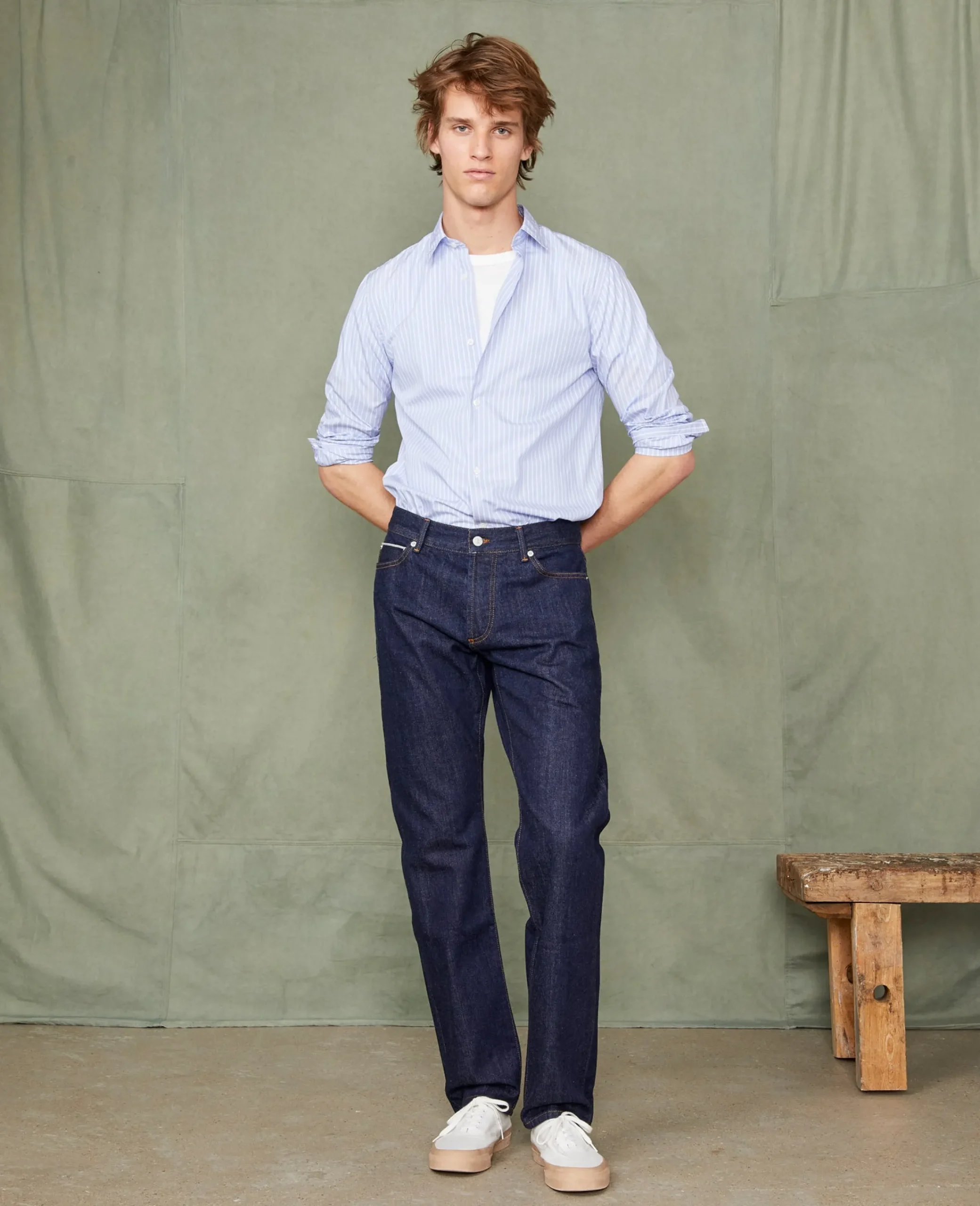 Soft collar shirt italian cotton poplin