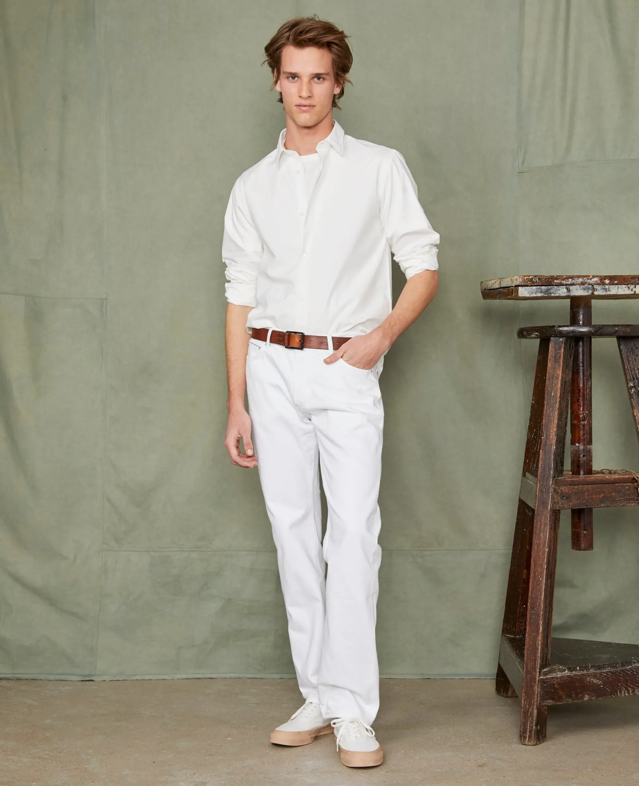 Soft collar shirt organic cotton poplin