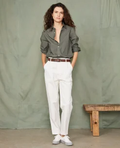 Soft collar shirt organic cotton poplin