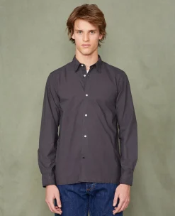 Soft collar shirt organic cotton poplin