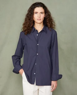 Soft collar shirt organic cotton poplin