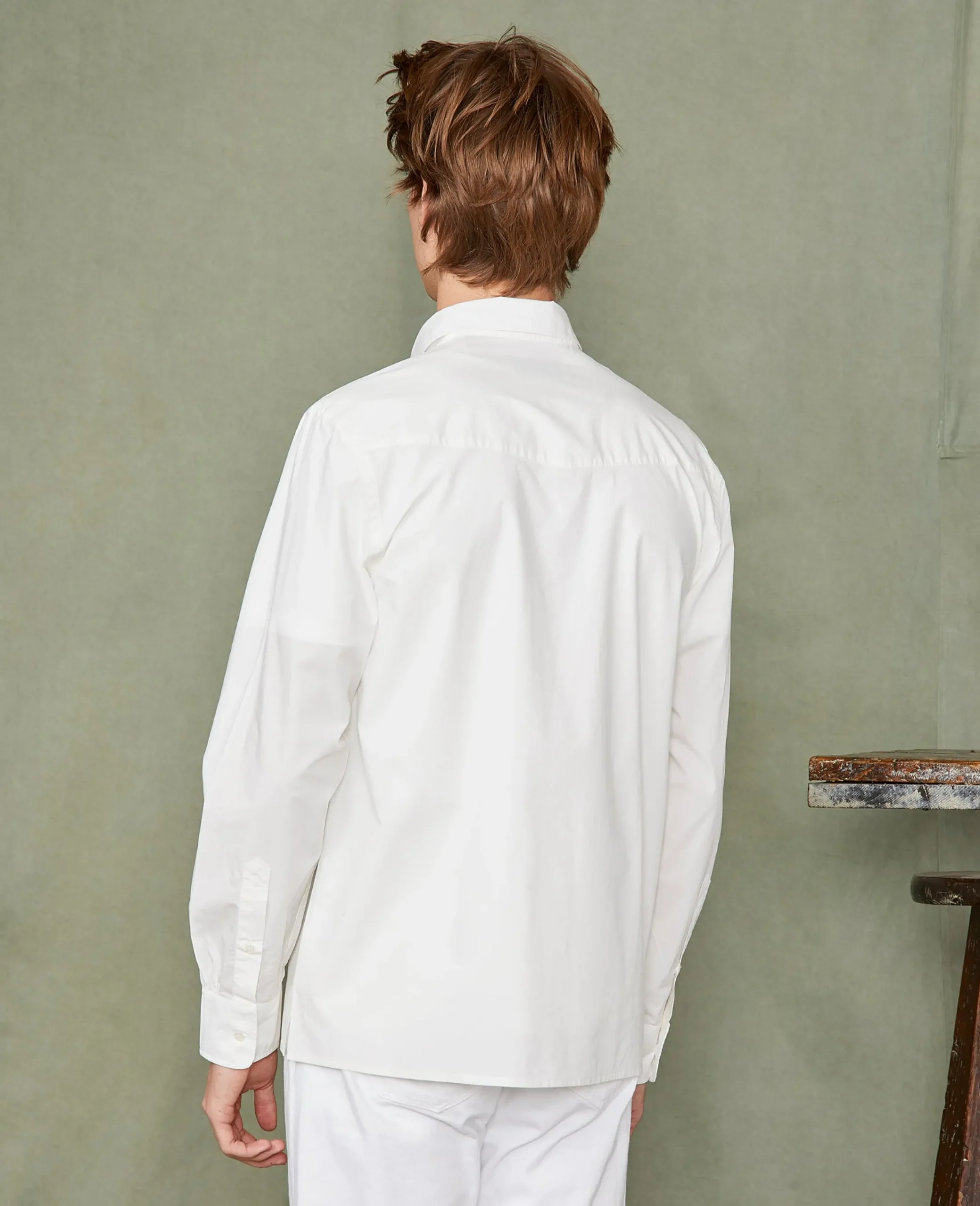Soft collar shirt organic cotton poplin