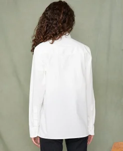 Soft collar shirt organic cotton poplin