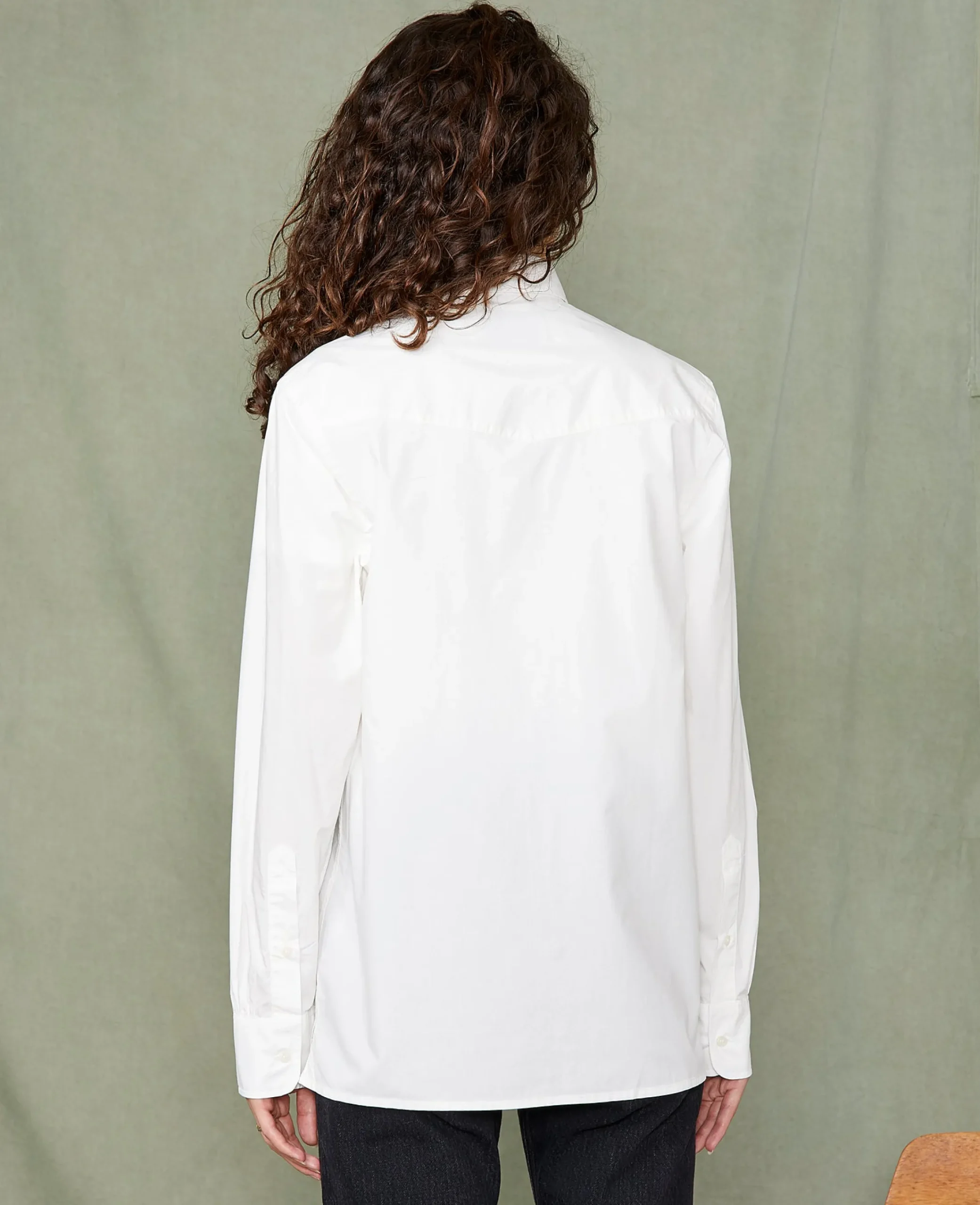 Soft collar shirt organic cotton poplin