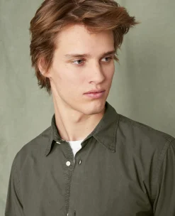 Soft collar shirt organic cotton poplin