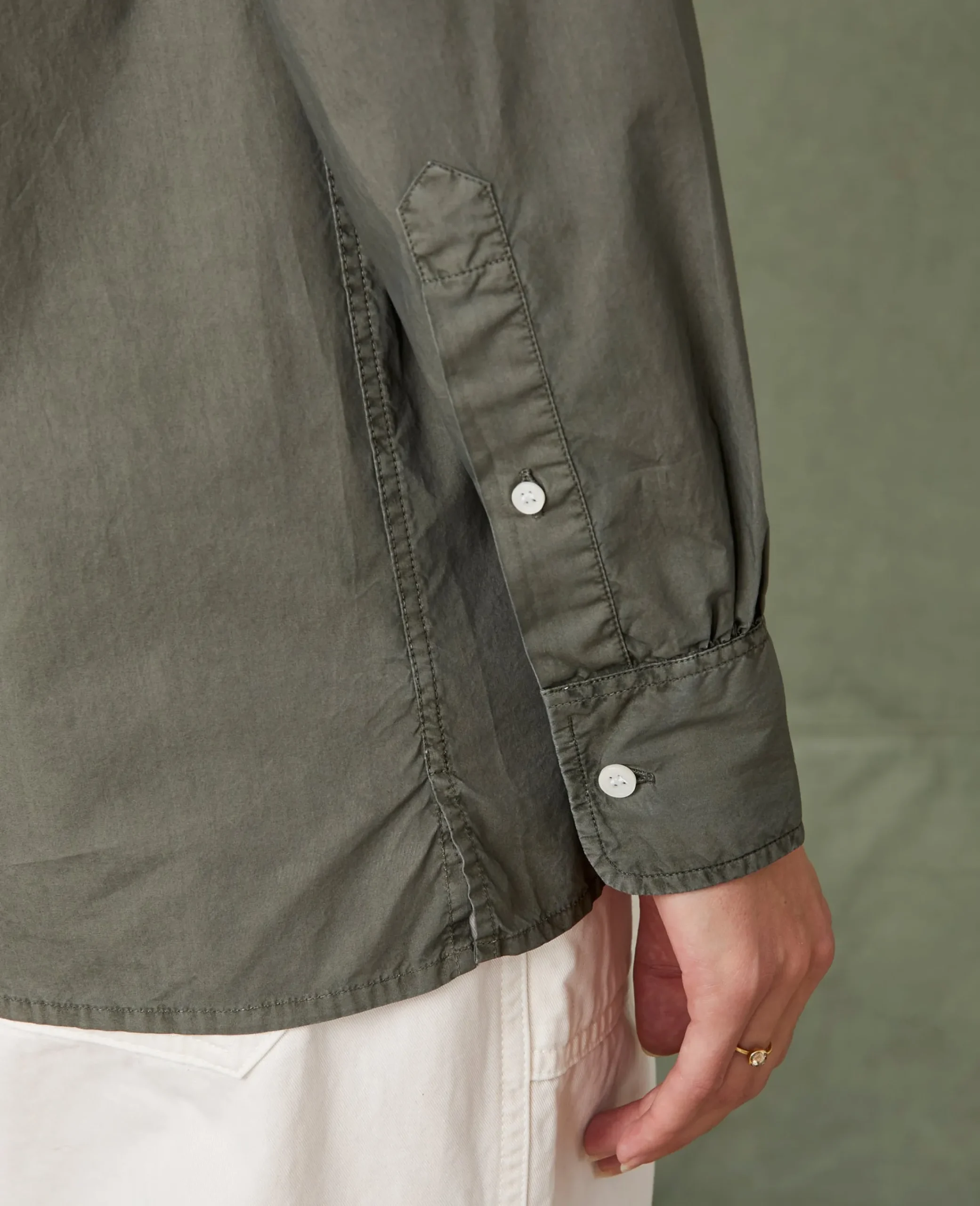 Soft collar shirt organic cotton poplin