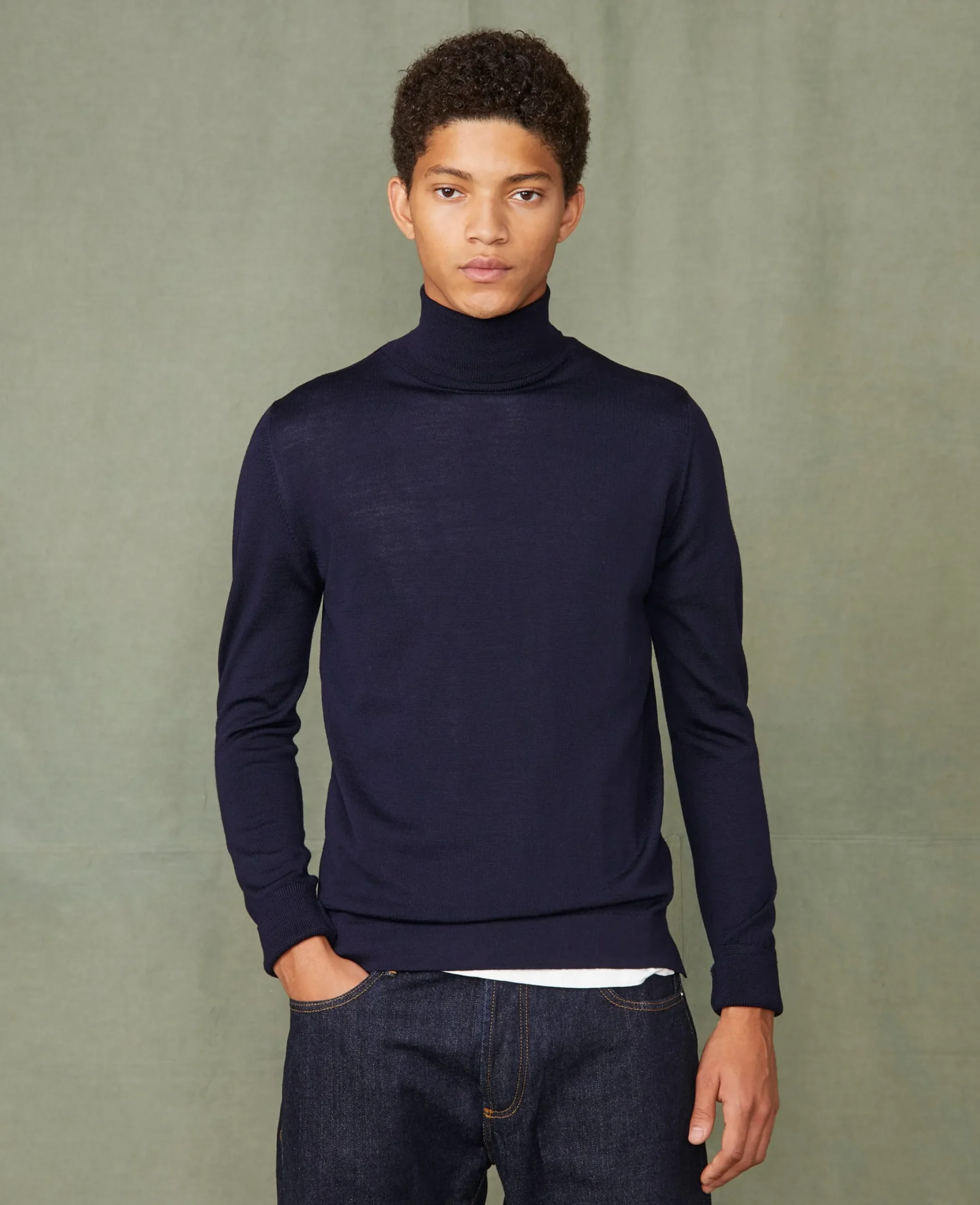Turtleneck sweater italian merino wool