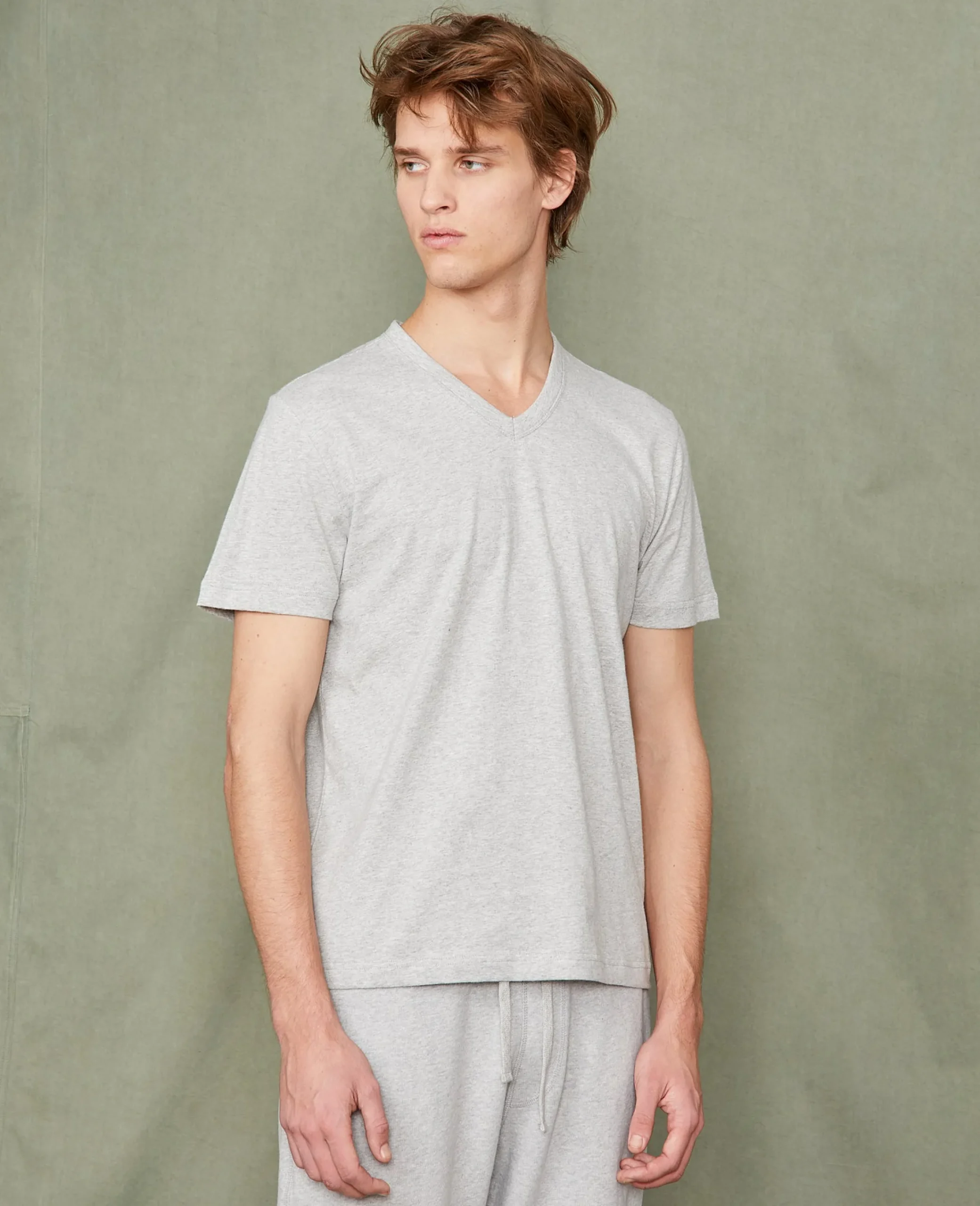 V neck t-shirt organic cotton jersey