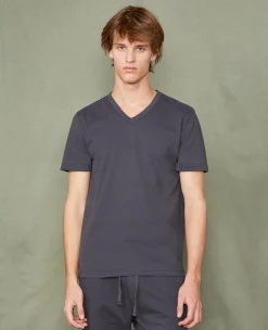 V neck t-shirt organic cotton jersey