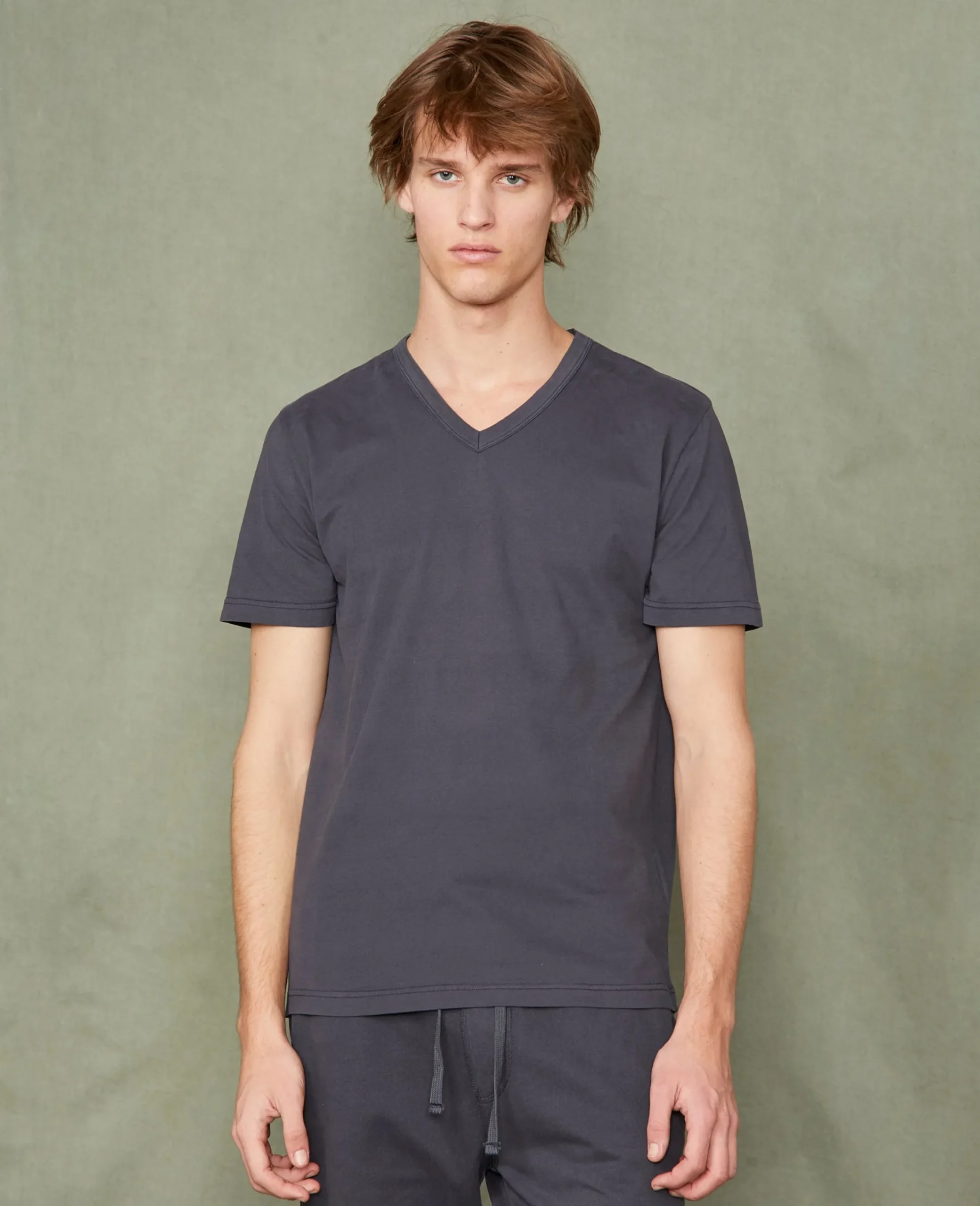 V neck t-shirt organic cotton jersey