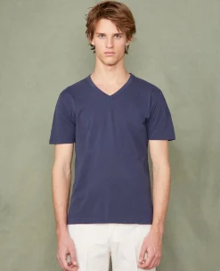V neck t-shirt organic cotton jersey