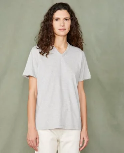 V neck t-shirt organic cotton jersey