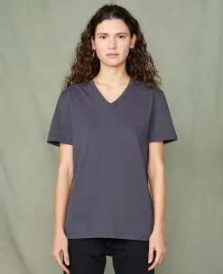 V neck t-shirt organic cotton jersey