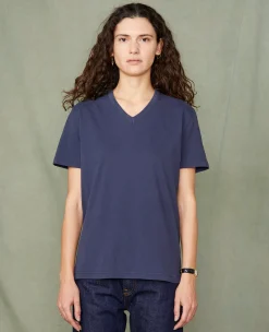 V neck t-shirt organic cotton jersey