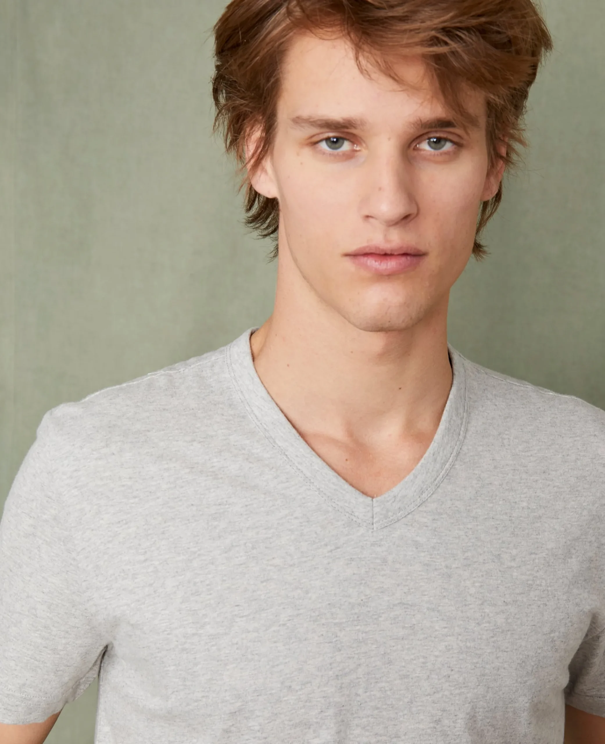 V neck t-shirt organic cotton jersey